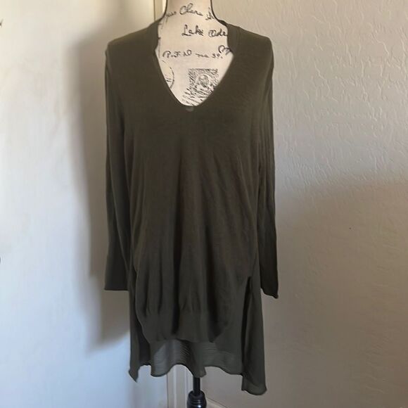 Soft Surroundings Green Hi-Lo Pullover Tunic Boho Casual Work - Picture 1 of 10